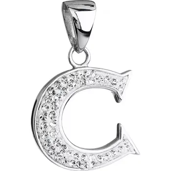 Přívěsek Stříbrný přívěsek s krystaly Swarovski bílé písmeno C 34102.1