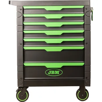 Vozík dílenský montážní montážní prázdný - 7 zásuvek - ZELENÝ - JBM 54503