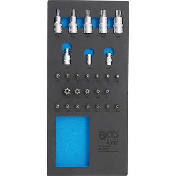 Pěnová vložka (modul) sada bitů a nástrčných hlavic, 27dílná - BGS 4097