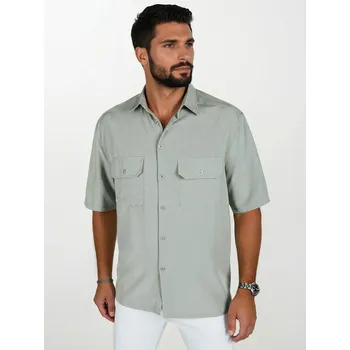 Pánská košile s krátkým rukávem KX1080 Barva: Tmavě Šedá, Velikost: XL