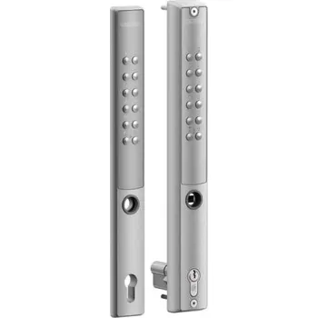 brána LOCINOX VERA-40-VSZ-2 – kódový zámek pro zadlabací zámky, oboustranný, pro profil 40 mm, pro křídlové branky, stříbrný