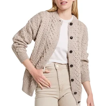 Dámský svetr Vlnka Dámský Merino vlněný svetr na knoflíky béžová velikost oblečení S