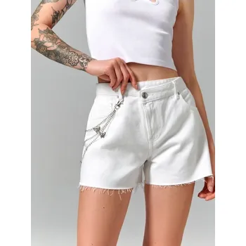 Dámské kraťasy Sinsay - Džínové kraťasy - bílá - 4653U-00J - 4653U-00J-40