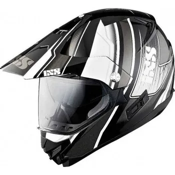 Auto-moto IXS HX207 ATLAS černobílá enduro přilba se sluneční clonou, velikost XL