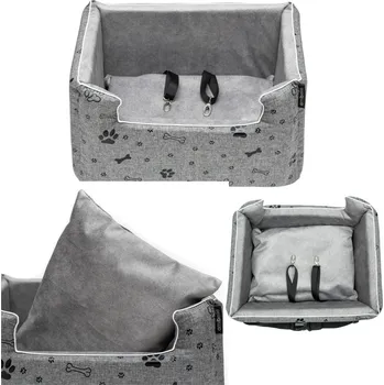 Pelíšek pro psa Autosedačka pro psa - Emma šedo-černá M