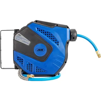 Zahradní hadice Automatický hadicový naviják / buben s hadicí na stlačený vzduch 13 m, modrý – JBM 53532