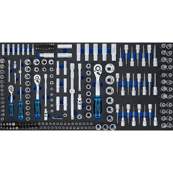 Vložka do dílenského vozíku XL: sada nástrčných klíčů, 216dílná