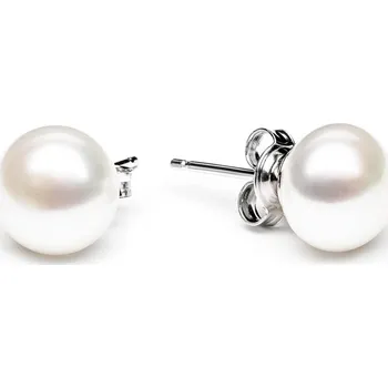 Náušnice Gaura Pearls Náušnice s bílou 8.5-9 mm perlou Stephanie, stříbro 925/1000 EFB09-N/W Bílá