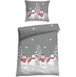 Florella Flanelové povlečení Dines Grau Rozměr: 70x90 + 140x200 cm - loznice21.cz