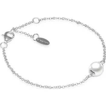 Náramek Gaura Pearls Stříbrný náramek s perlou Biondi - sladkovodní perla, stříbro 925/1000 SK18225B 16,5 cm + 4 cm (prodloužení) Bílá