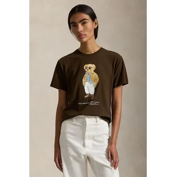 Pánské tričko Bavlněné tričko Polo Ralph Lauren 211A96599 hnědá 89X, vel. XS