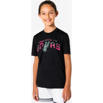 Pánské tričko TARMAK Dětské basketbalové tričko NBA Spurs TS900 7 LET VÍCEBAREVNÁ|ČERNÁ