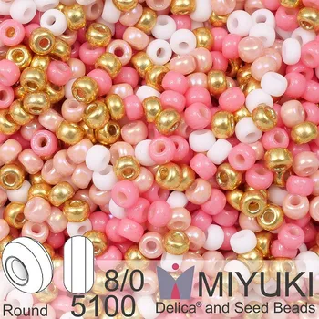 Dětské navlékací korálky Korálky Miyuki Round 8/0. Barva 5100 Mix Holiday pink. Balení 5g