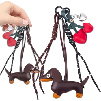 Camerazar Klíčenka na sáček s klíči, kroužek na klíče, přívěsek, jezevčík, srdíčko, jako dárek