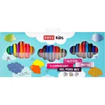 GLITTER - gelové pero - mix barev fluo, metal, glitter - 30ks/sada