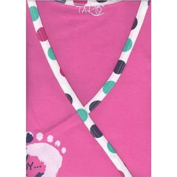 Dámská noční košile Taro, mateřská noční košile 113-Asia, dlouhý rukáv, růžová s obtiskem nožičky, vel. XL