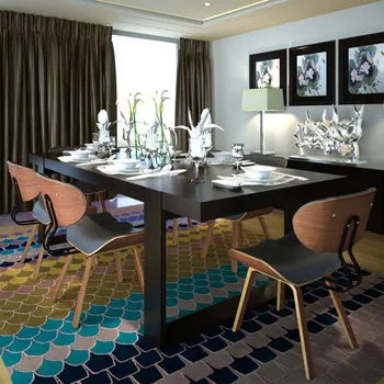 Jídelní židle vidaXL Jídelní židle 6 ks ohýbané dřevo a textil [278723] Barva: černá a tmavě hnědá