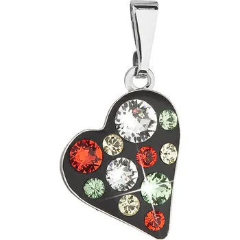 Přívěsek Evolution Group s.r.o. Přívěsek bižuterie se Swarovski krystaly červené srdce 54027.3 jet spring