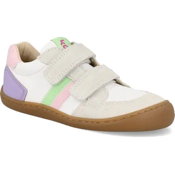 Dětská sportovní obuv Barefoot dětské tenisky Koel - Bali Leather 3.0 Dark grey šedé/růžový proužek Velikost: 23