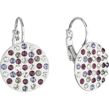 Náušnice Evolution Group s.r.o. Náušnice bižuterie se Swarovski krystaly fialové kulaté 51033.3
