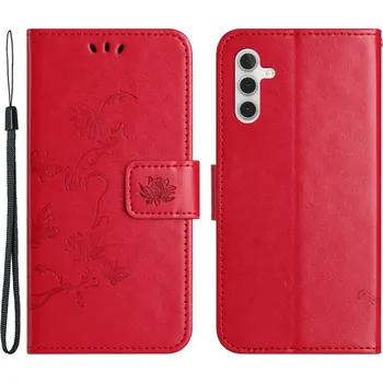 Pouzdro na mobilní telefon Flower knížkové pouzdro na Samsung Galaxy S24 - červené