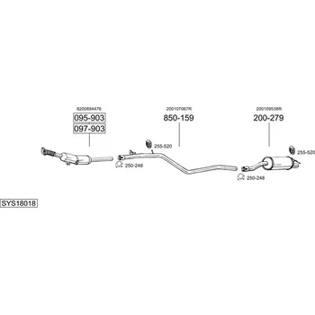 Výfuková trubka výfuková trubka střední Bosal 850-159