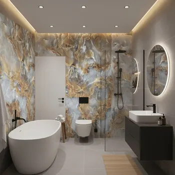 Tapeta DESIGN - FIX 0022V tapeta samolepicí - luxusní zlatá mramorová textura s vířivým efektem, šířka 45 cm