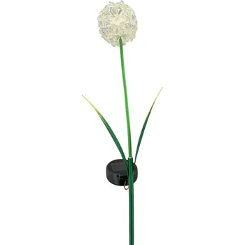 Zahradní úložný box Zapichovací zahradní solární světlo Flower, 70 cm, kov/plast, bílá