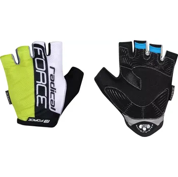 Cyklistické rukavice rukavice FORCE RADICAL, fluo-bílo-černé M
