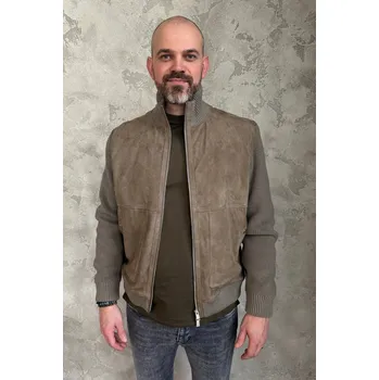 Pánská kožená bunda BOSS Black H-Maparo 50547673 béžová Velikost: 52