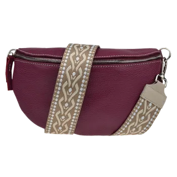 Kabelka NovaKabelka.cz Kožená italská crossbody kabelka Reni Grande Bordo s přídavným popruhem