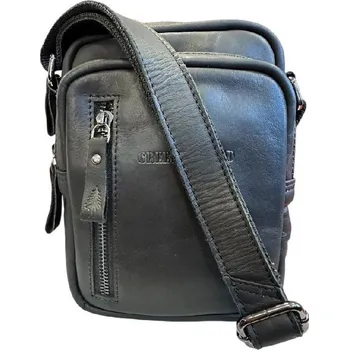 Green Wood pánská kožená crossbody černá 196608 black