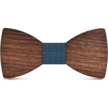 Motýlek Dřevěný motýlek - Elegantní, tmavý denim