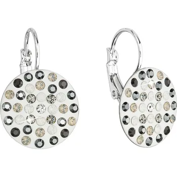 Náušnice Evolution Group s.r.o. Náušnice bižuterie se Swarovski krystaly šedé kulaté 51033.3