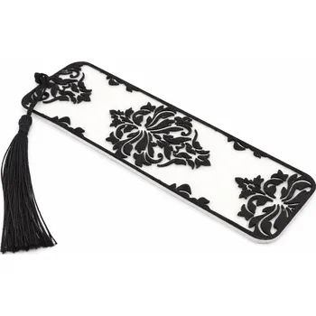 Záložka Kliksy.cz Květinové 3D záložky – edice OrnamentFlover Barva: Black, Barva Pozadí: Snow White, Barva Třásně: Black