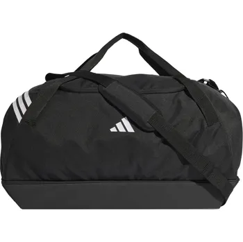 Taška Adidas Tiro 26 Duffle s dvojitým dnem černo bílá vel.L Velikost tašek: Velikost L (75 litrů) = 36 cm x 69 cm x 36 cm (D x Š x V)
