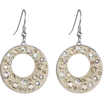 Náušnice Evolution Group s.r.o. Náušnice bižuterie se Swarovski krystaly hnědé kulaté 51040.3 sun