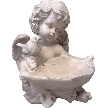 Vánoční dekorace Prodex Anděl s listem a ptáčkem velký 25 x 21 cm PRODEX A00858