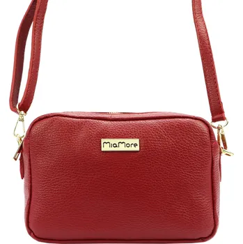 Kabelka Kožená crossbody kabelka MiaMore 01-027 červená