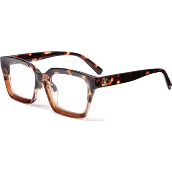 Brýlová obroučka Hranaté brýle proti modrému světlu - Leopardí, hnědé