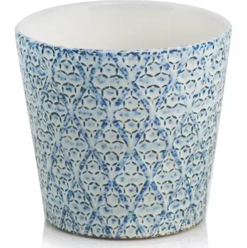 Květináč Obal keramický pr. 14cm - modrý lesk