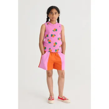 Chlapecké kraťasy Dětské bavlněné šortky Bobo Choses 126AC064 oranžová 23X, vel. 89/98