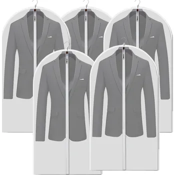 Obal na šaty Camerazar Kryt na oblečení, organizér do šatní skříně, bílý, průsvitný, sada 5, vodotěsný