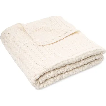 deka Vlnka Vlněný pletený pléd Merino přírodní velikost lůžkovin 100x150