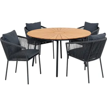 Zahradní sestava Zahradní jídelní set v černo-přírodní barvě pro 4 Cleveland and Salermo – House Nordic ID_1679064