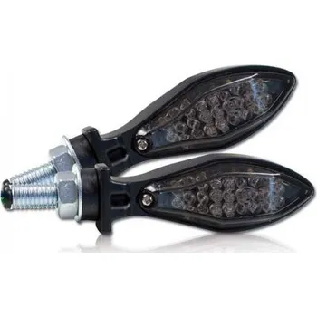 Osvětlení pro motocykl HSM LED blinkry Micro Space Dark na motorku, tónované sklo,matná černá, M8