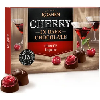 Cukrovinka Roshen Shooters with Cherry in cherry liqueur 155g (Kartonové balení : 10 ks)
