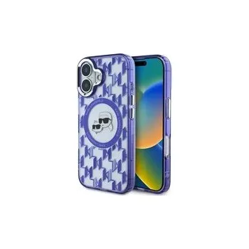 Pouzdro na mobilní telefon Karl Lagerfeld IML Monogram K&CH Heads MagSafe kryt pro iPhone 16 fialový