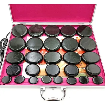 Masáž TEJPY.cz Lávové kameny 28 ks v kufru s automatickým nahříváním