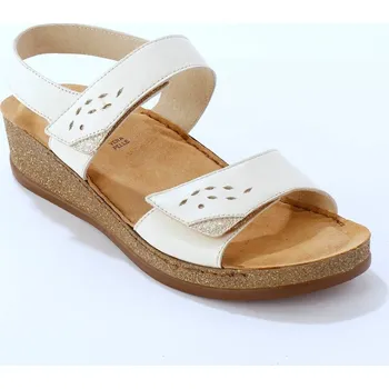 Dámské sandále Kožené pohodlné sandály na suché zipy krémová 41